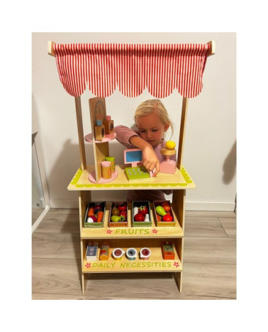 Otroška lesena stojnica z blagajno