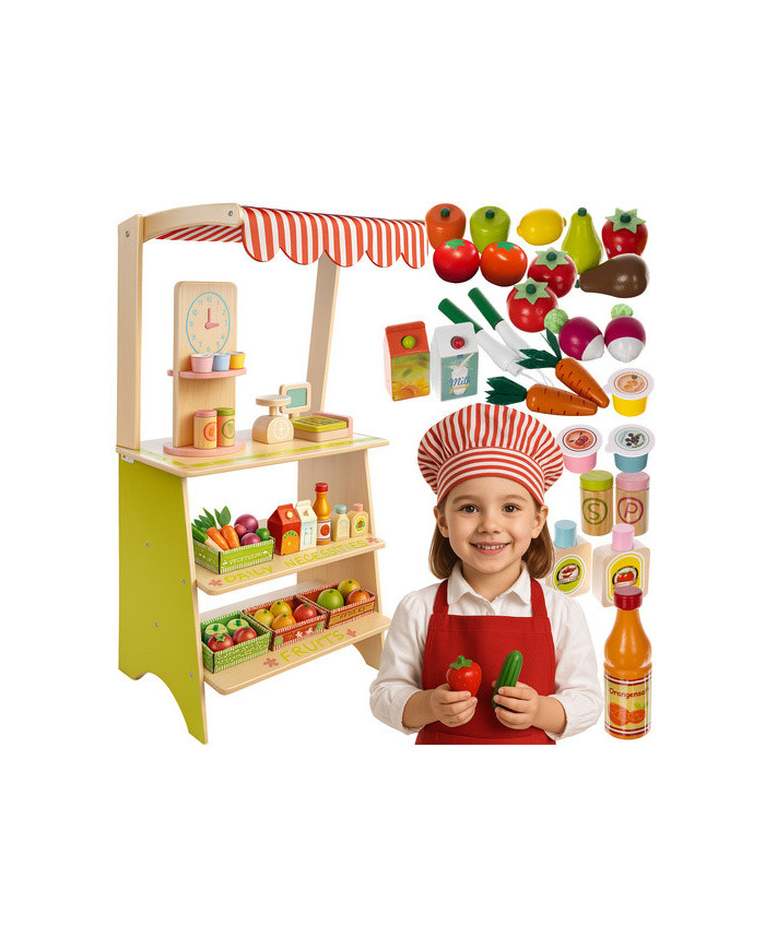 Otroška lesena stojnica z blagajno