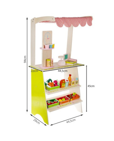 Otroška lesena stojnica z blagajno