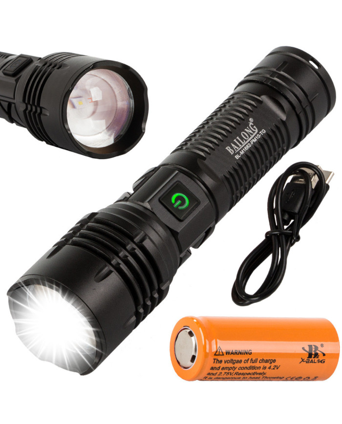 Bailong taktična LED svetilka polnilna