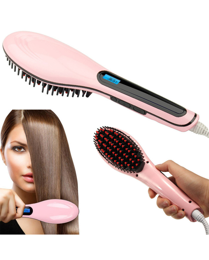 LCD električna krtača za ravnanje las