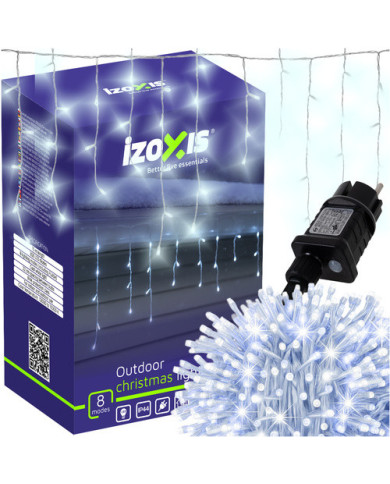 Zunanje novoletne lučke zavesa 300 LED hladna bela 15m