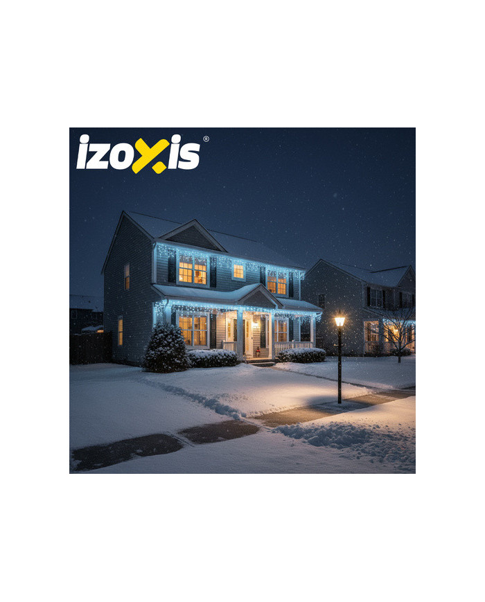 Zunanje novoletne lučke zavesa 300 LED hladna bela 15m