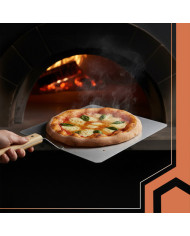 Inox lopar za pico 47cm leseno držalo + silikonska rokavica