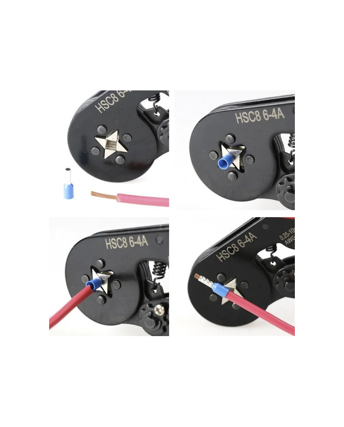 Stiskalne klešče za kabelske čevlje 0,25–10 mm²