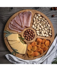 Bambusova servirna vrtljiva deska za narezek 33cm