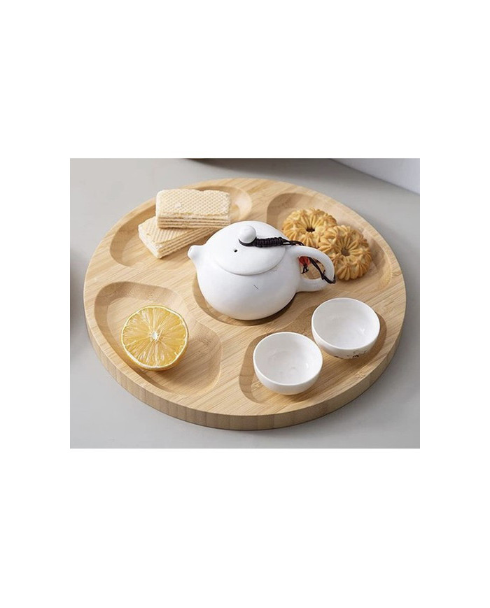 Bambusova servirna vrtljiva deska za narezek 33cm