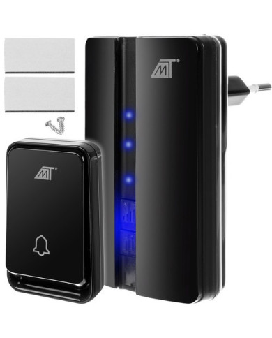 brezžični zvonec, črn