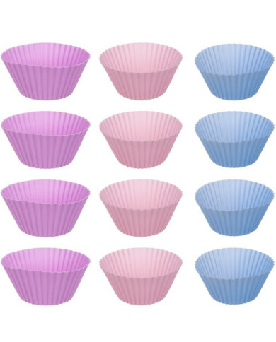 Teflonski pekač + 12 silikonskih modelčkov za peko mafinov