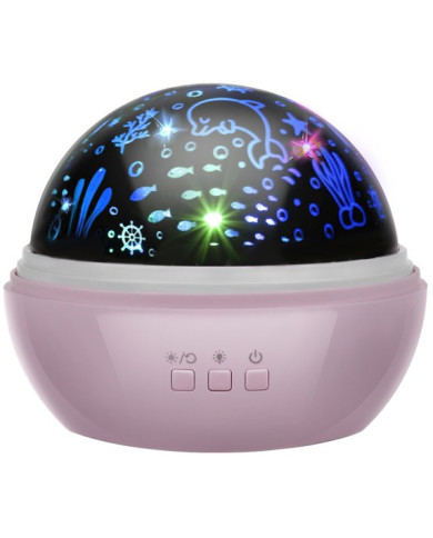 Nočna lučka s projektorjem, roza
