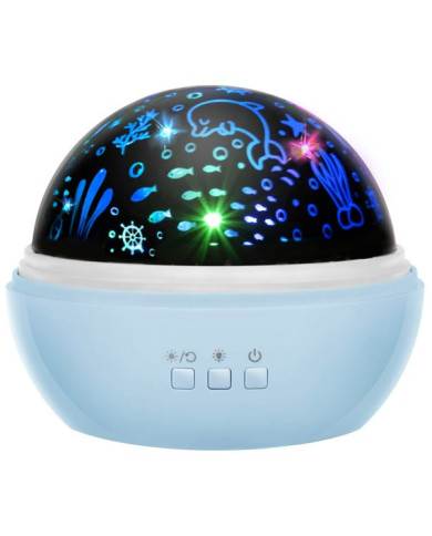 Nočna lučka s projektorjem, modra