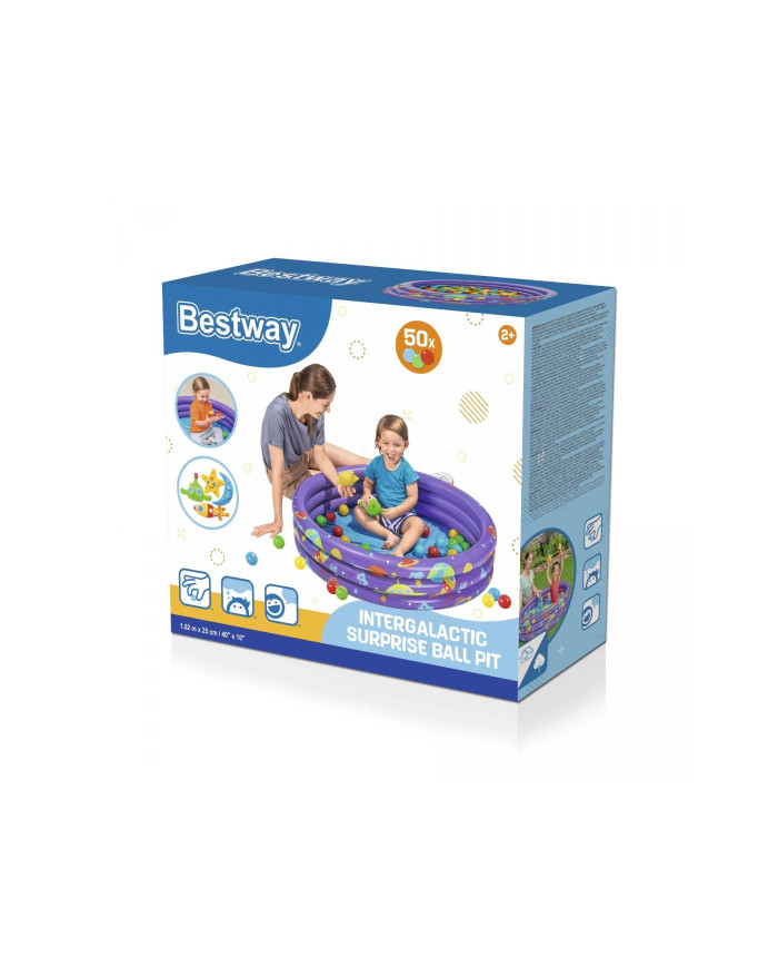 Napihljiv bazen za otroke 102x25cm + 50 žogic + 4 igrače