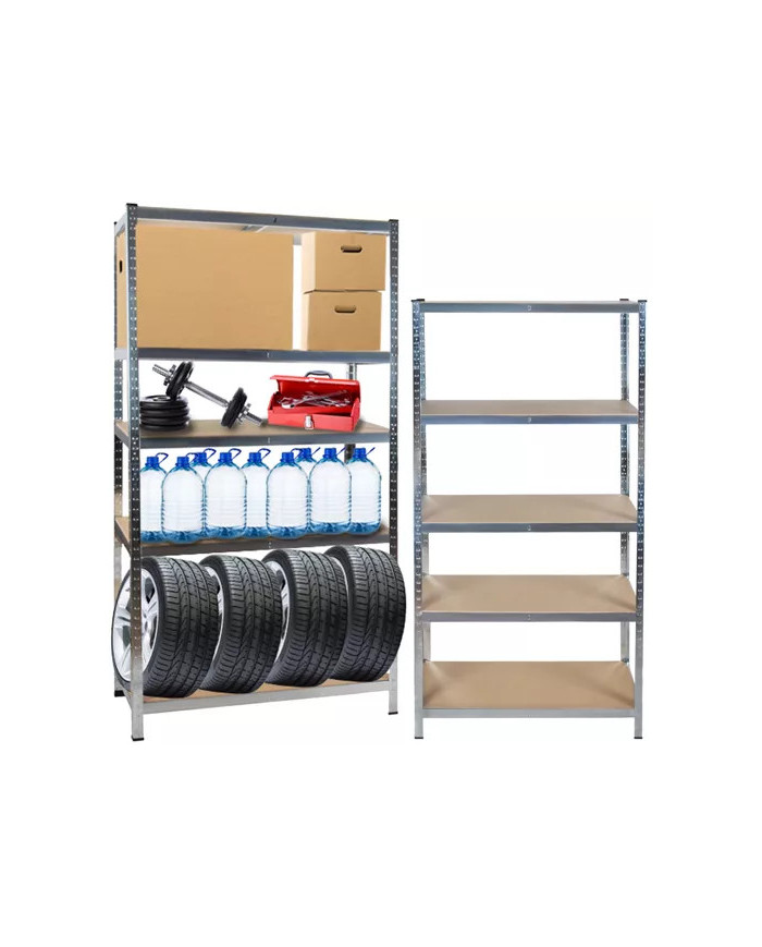 Kovinski skladiščni regal 180x90x40cm brez vijakov 175kg