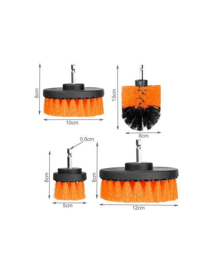 Set 4 HEX čistilnih ščetk za vijačnik do 120mm