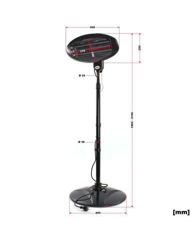 Infrardeči gostinjski terasni grelnik 2000W